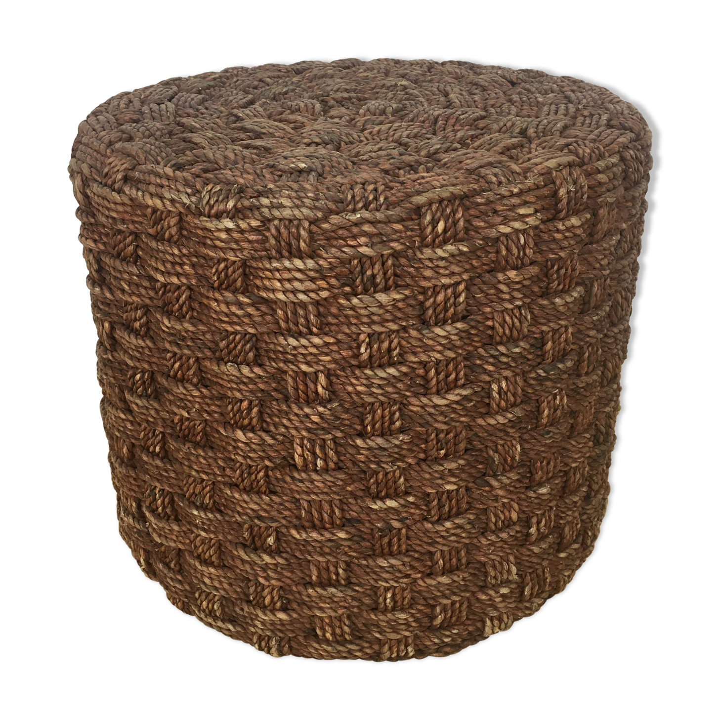 Straw rope pouf