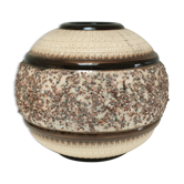 Art Deco ceramic ball vase with mineral decoration