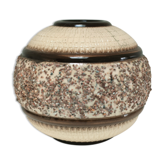 Art Deco ceramic ball vase with mineral decoration