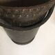 Brutalist studded leather wastepaper basket bucket 1920