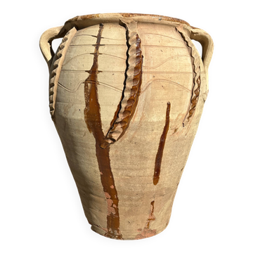 Ancient terracotta pottery jar