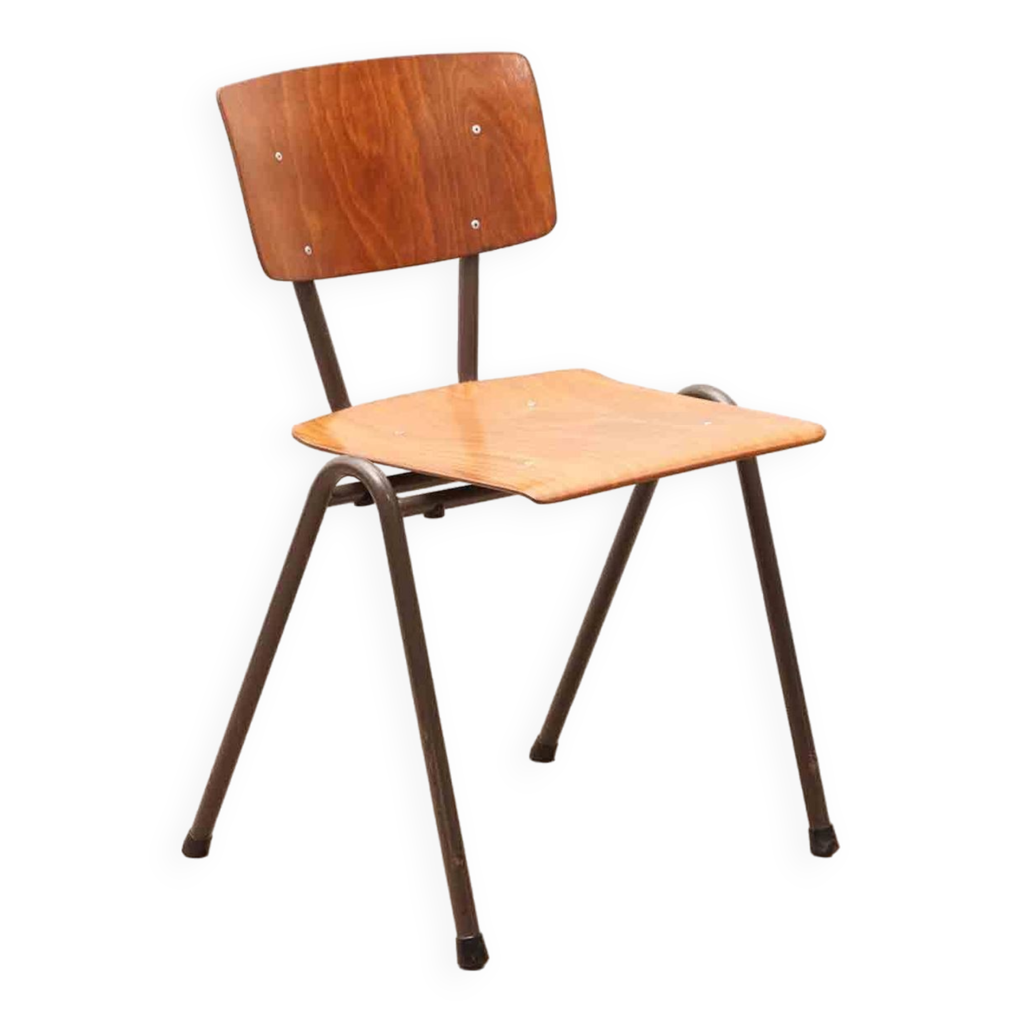 Vintage Eromes oak and grey chair, square seat