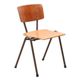 Vintage Eromes oak and gray chair, square seat