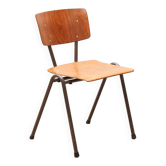 Vintage Eromes oak and grey chair, square seat