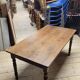 Antique solid oak bistro restaurant table, 1900s -1m53