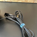 Small model wooden ball lamp with molded glass tulip