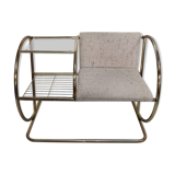 Bench armchair furniture chrome gold 70s