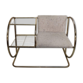 Bench armchair furniture chrome gold 70s