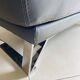Large Roche Bobois leather pouf in gray color