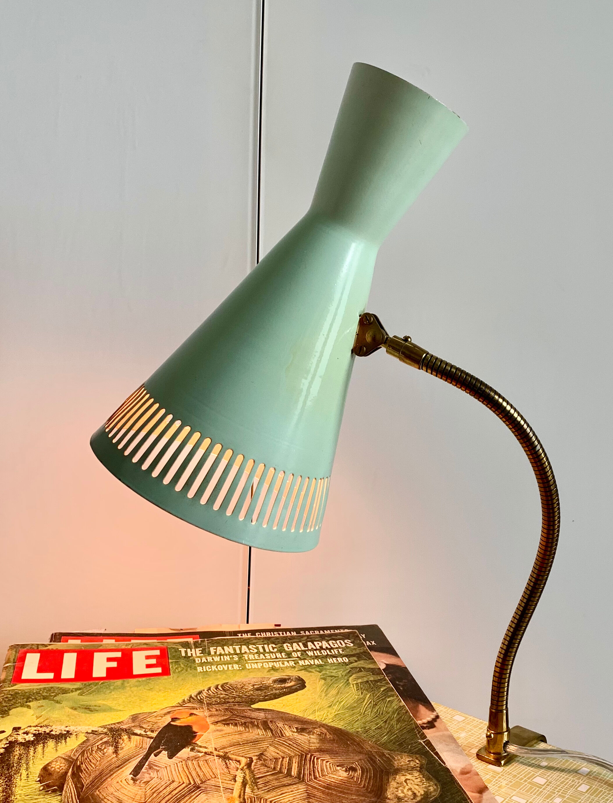 Mid-century italian brass table lamp, 1950s