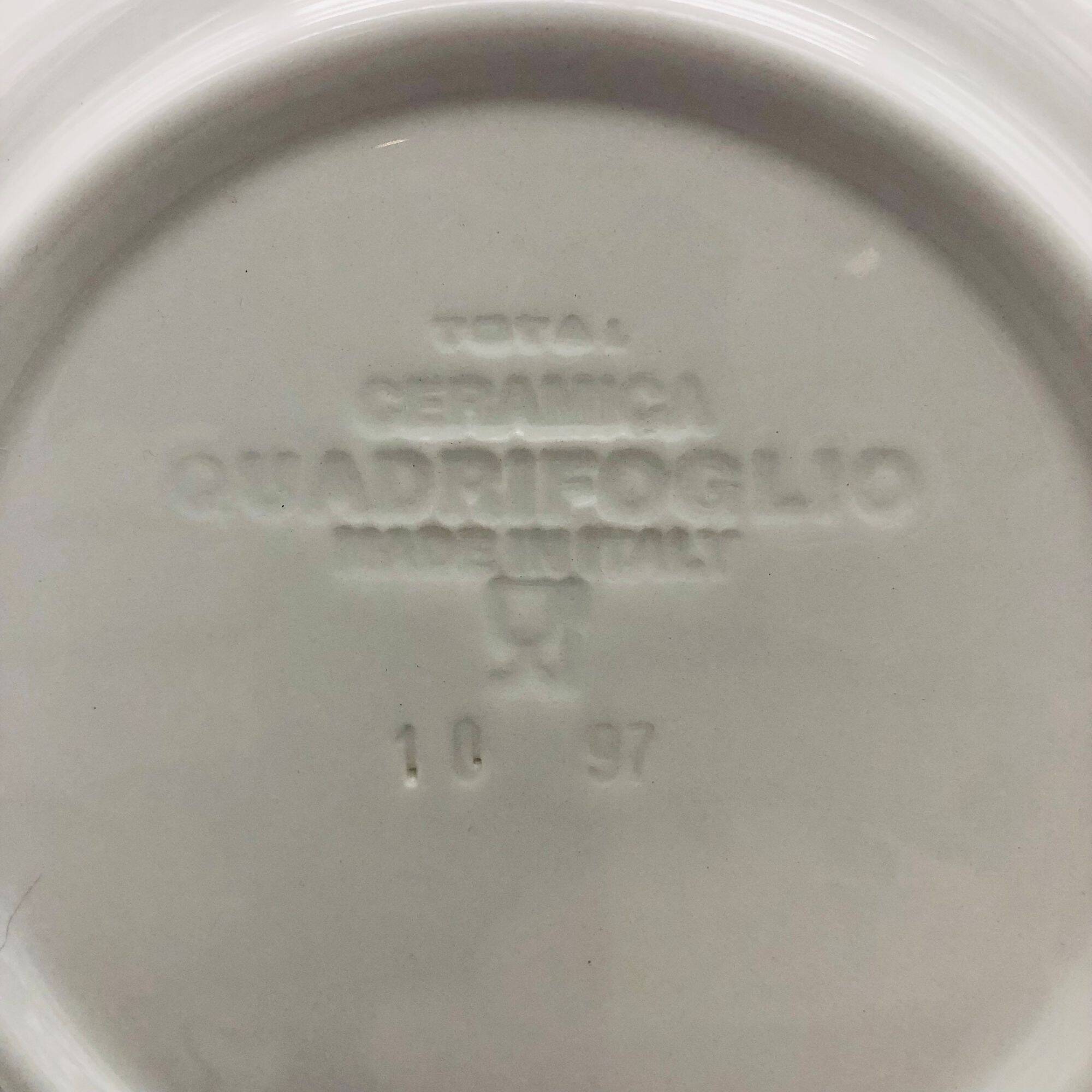 6 Assiettes dessert Quadrifoglio - Italy - Liseré bleu.