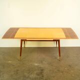 Height-adjustable coffee table, maple, beech, vintage from the 50s