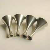 Set of 4 Art Deco candle holders by Just Andersen from the 1940s - fine elegant minimalist design.