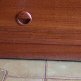 Teak veneer chest of drawers