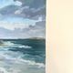 Oil on canvas rocky coast under a stormy sky