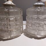 Paire de lustres en verres texturés art déco