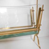 Magazine rack brass and glass 1940