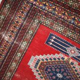 Tapis vintage fait main Bukhara ouzbek 128cm x 199cm (1960s)