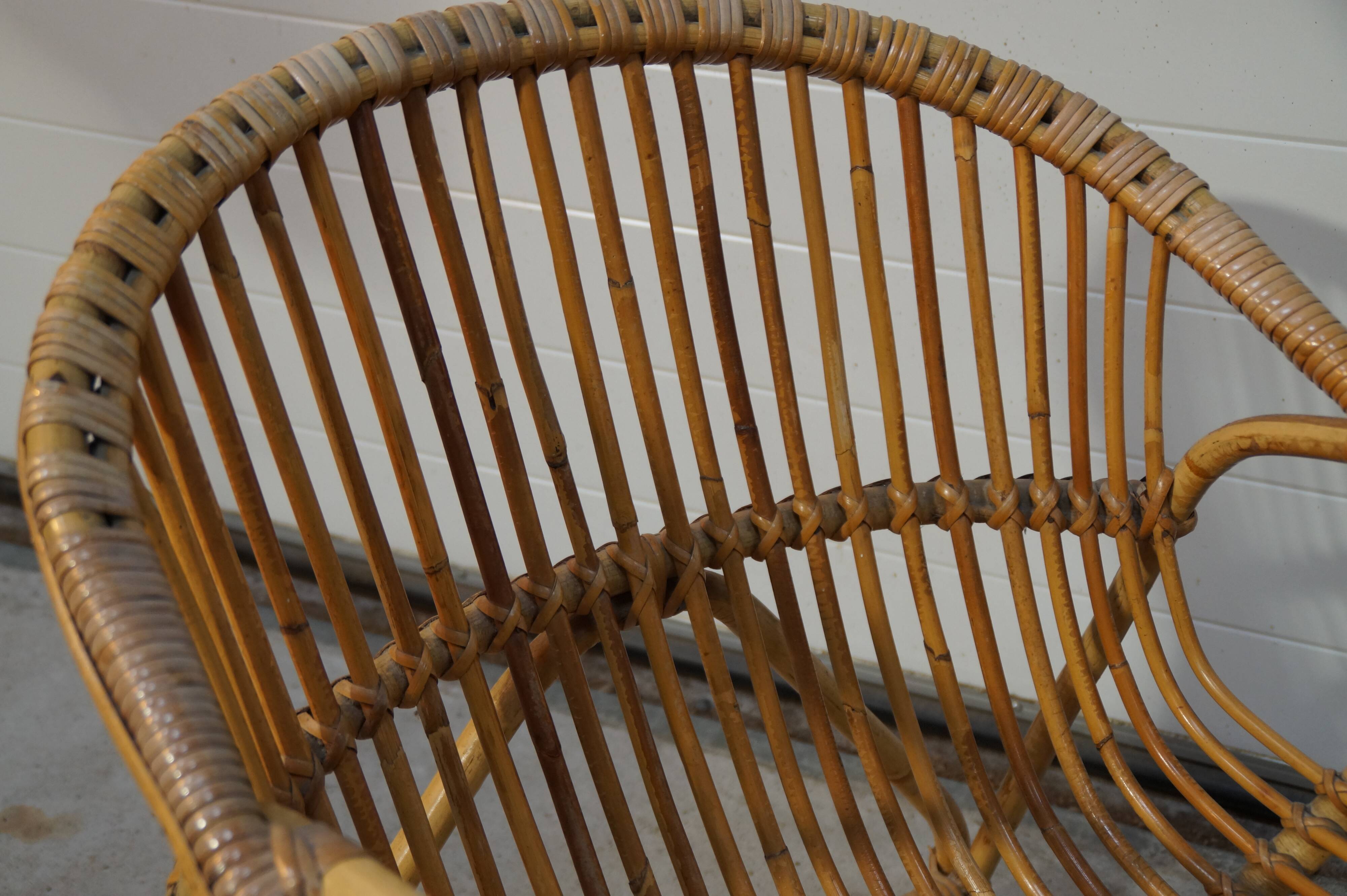 Adult vintage rattan armchair