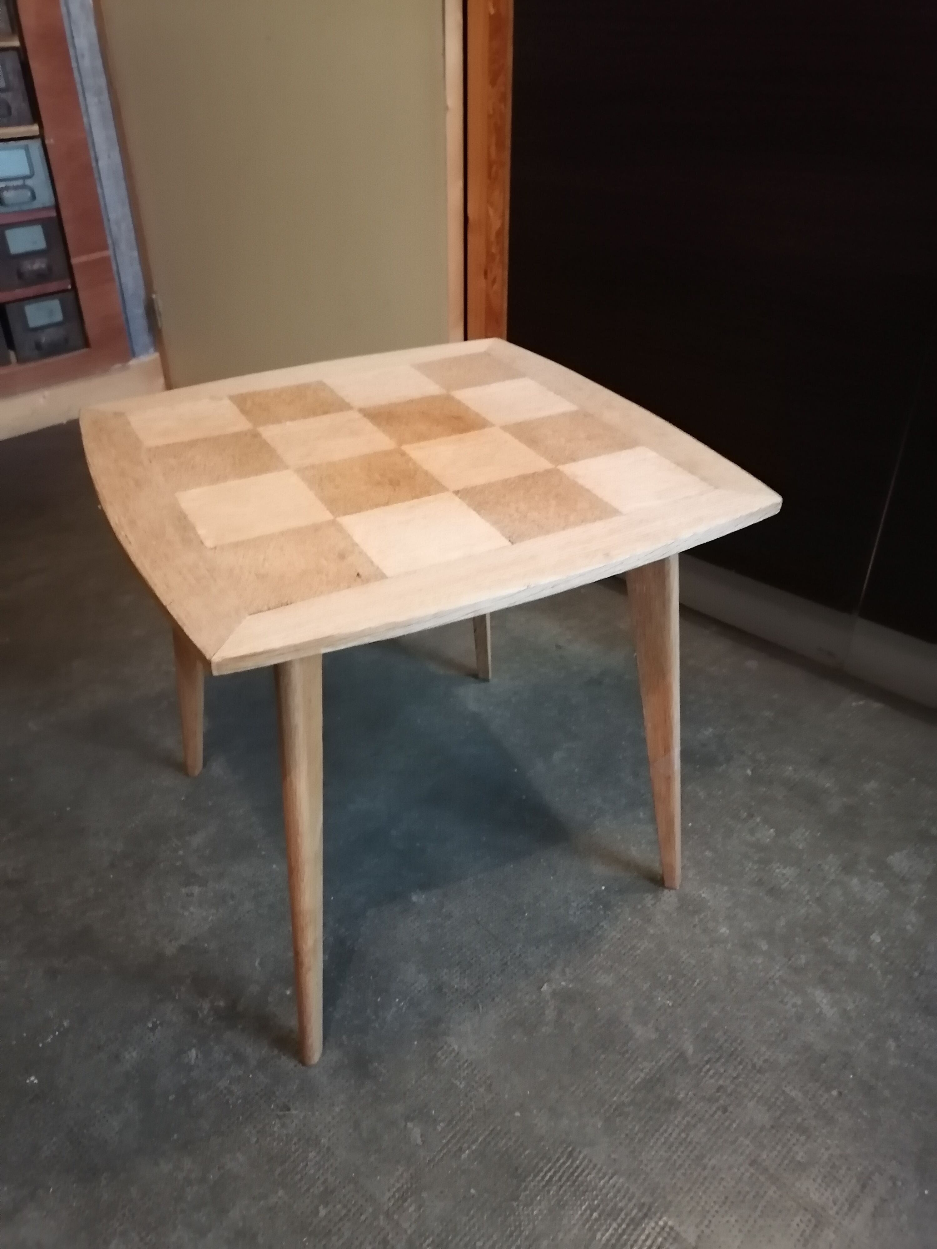 Coffee table wood marquetry 1950 60