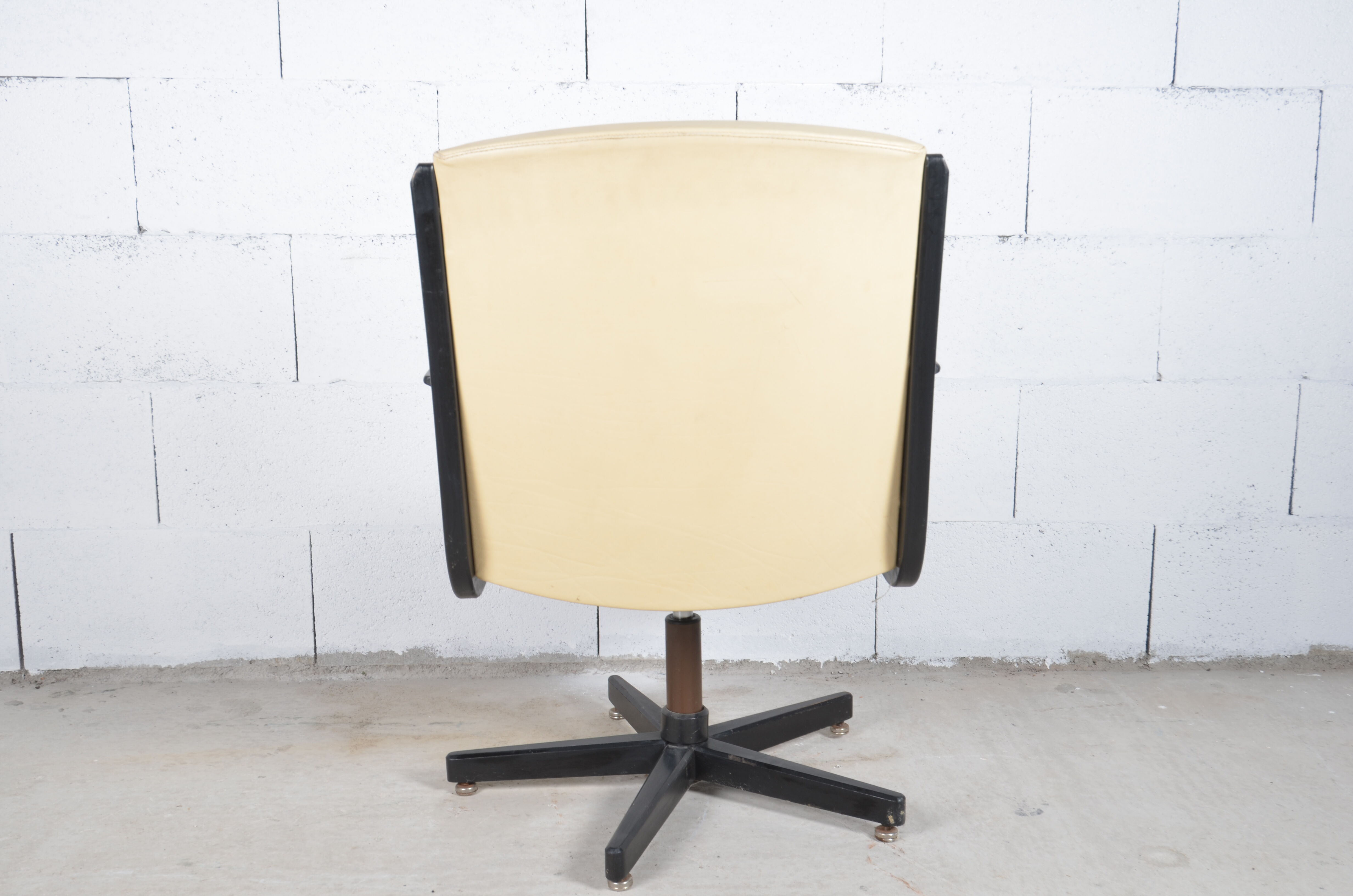 Leather and wood office chair