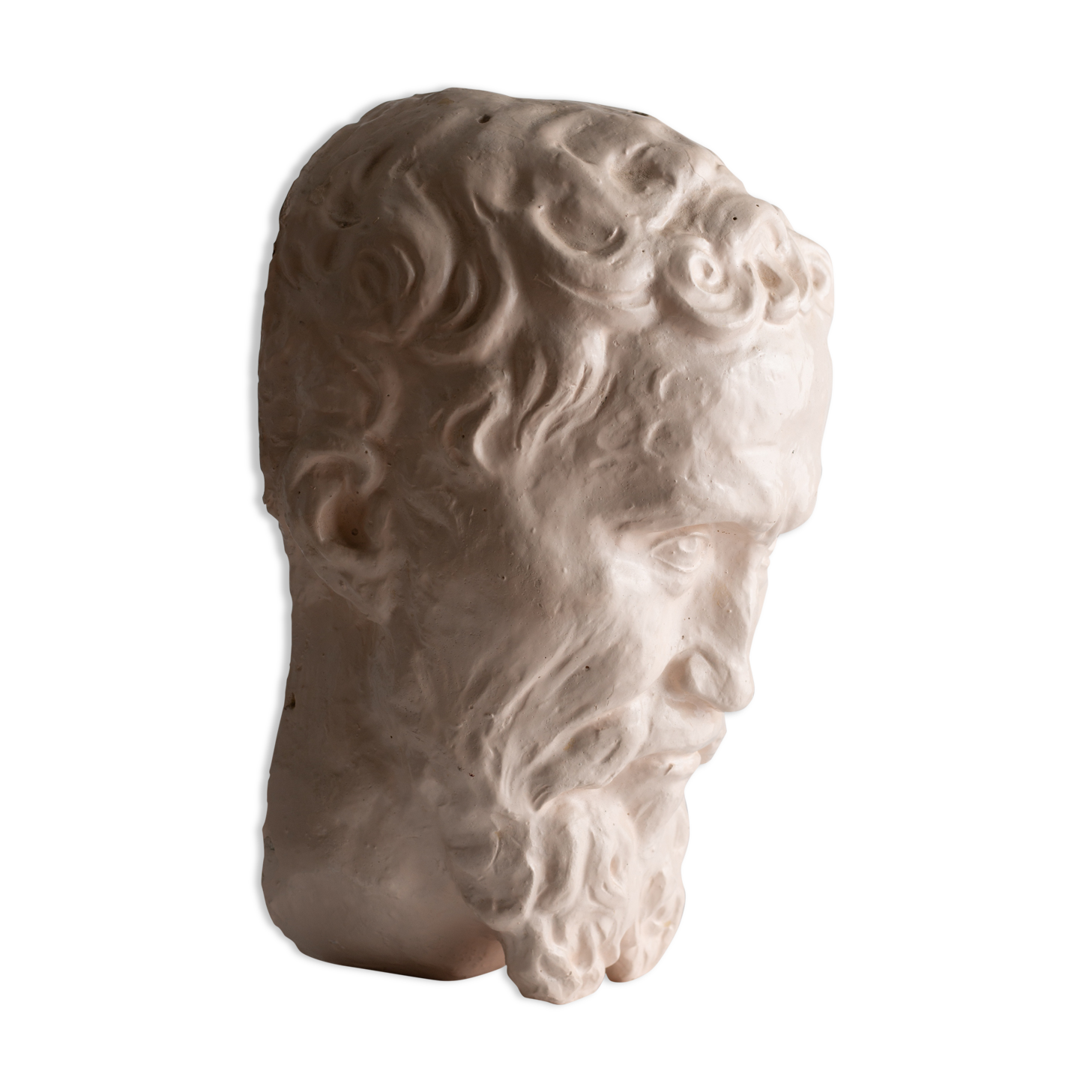 Painted plaster bust - Greek head of Sophocles? signed D. Shœllamer