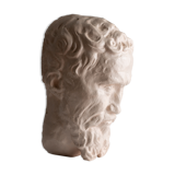 Painted plaster bust - Greek head of Sophocles? signed D. Shœllamer