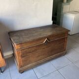Large old 18th century solid wood chest / trunk / vintage flea market