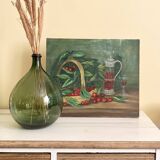 cherry canvas painting signed