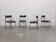 Set of 4 Italian chrome & leather dining chairs, 1970s