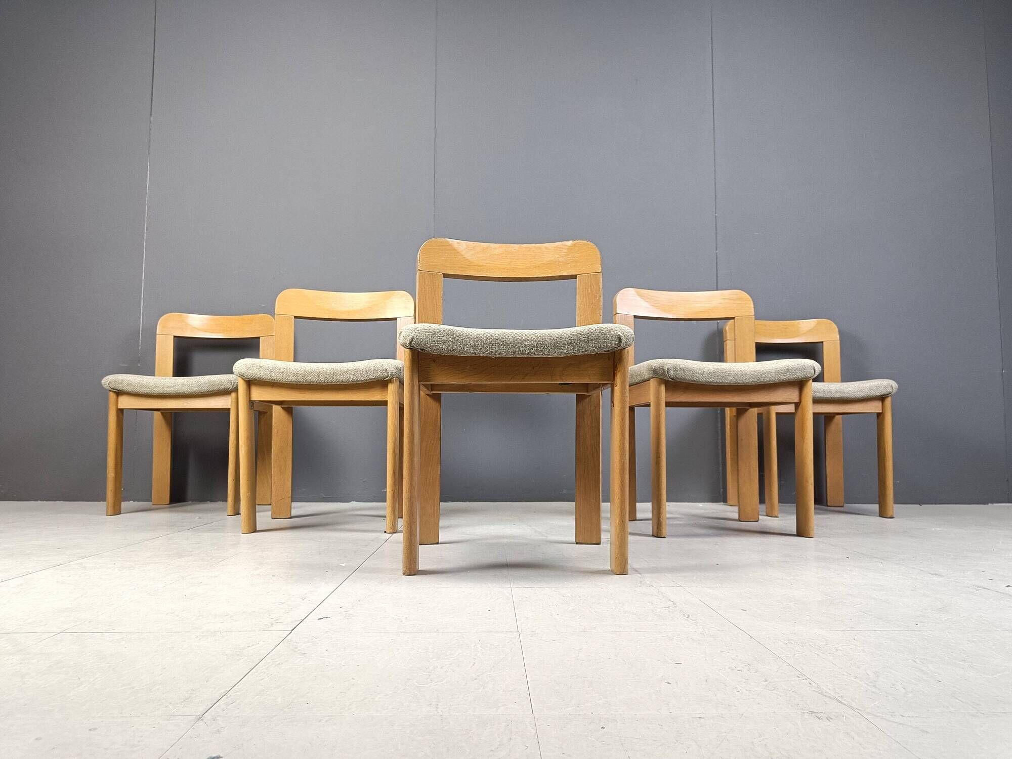 Vintage brutalist dining chairs, 1970s