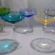 5 coupes à champagne de couleurs