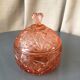 Sugar candy box in pink glass orange Portieux