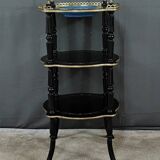 Blackened wooden stool, "Portrait of Louis XVI", Napoleon III - 19th century