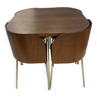 Teak table and 4 chairs set fusion model by Sandra Kragnert for Ikea Swedish 1990s