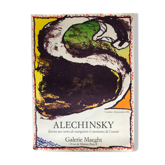 Pierre Alechinsky galerie maeght, 1981 original exhibition poster in lithography