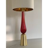 RED Murano Glass Table Lamps with Bouclé Lampshde by SimoEng