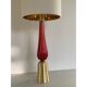 RED Murano Glass Table Lamps with Bouclé Lampshde by SimoEng