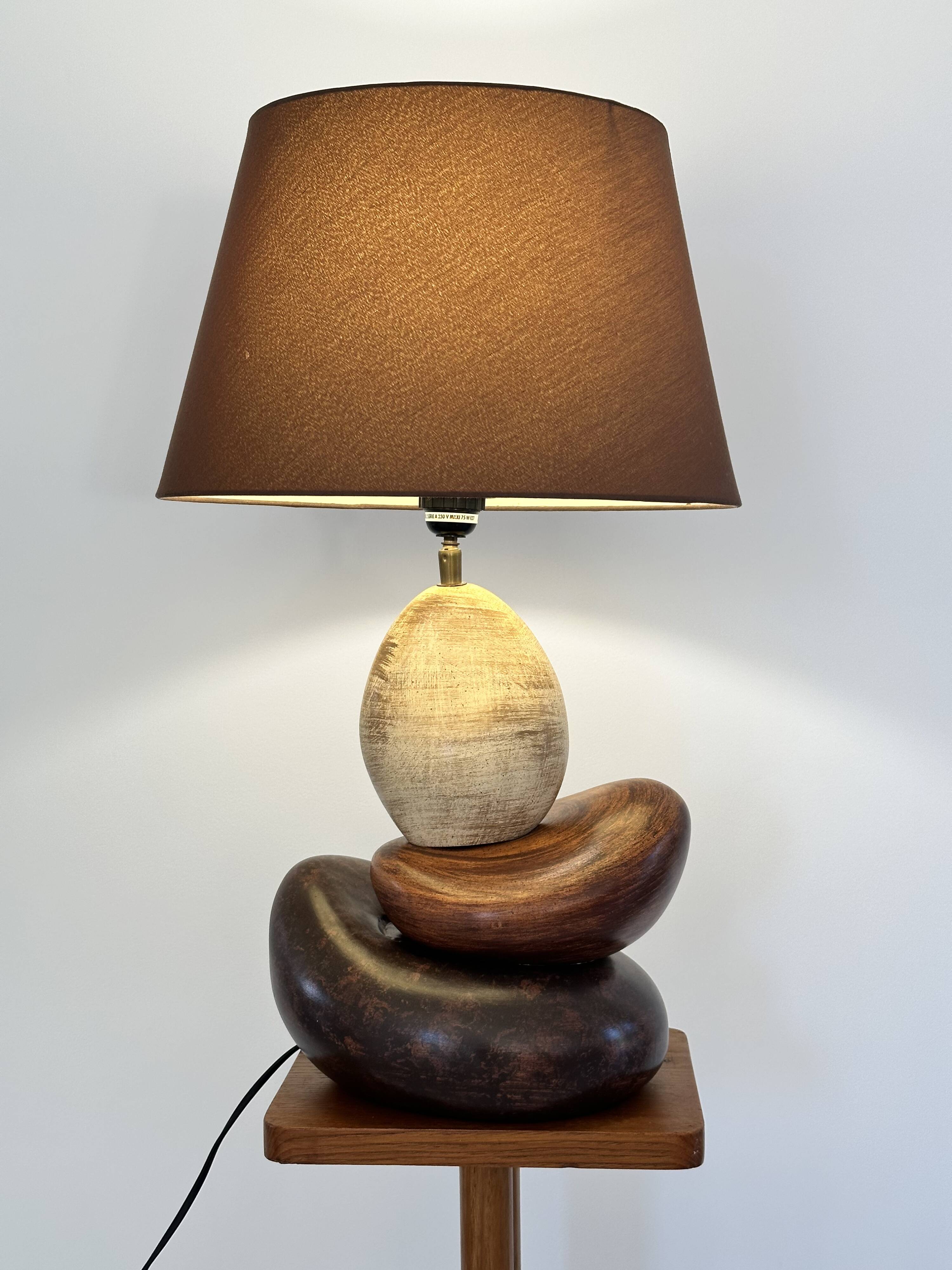 Lampe à 3 galets design de François Chatain, France 1980