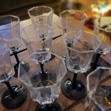 11 Octime Luminarc glasses - Black stem - 1980s