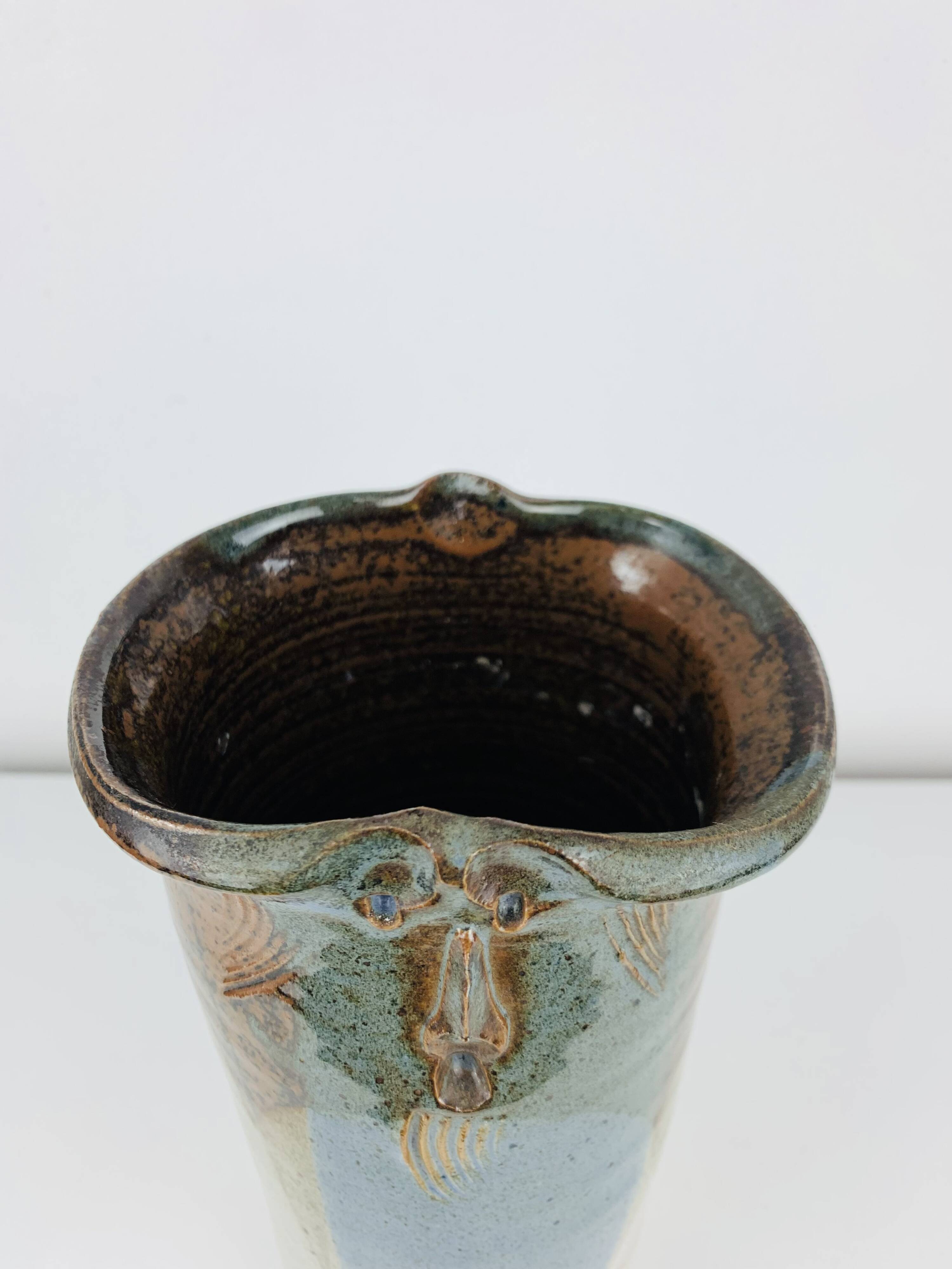 Ceramic roller vase by Marcel Piot