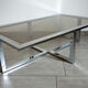 Coffee table smoked glass chrome chromed brass 70's