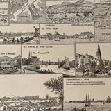 Set of 2 lithographs on the ports of 1897