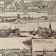 Lot de 2 lithographies sur les ports de 1897