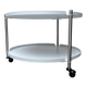 Minimalist Thrill metal coffee table or side table with wheels by Leitmotiv.
