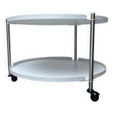 Minimalist Thrill metal coffee table or side table with wheels by Leitmotiv.