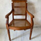 Barber chair with caning
