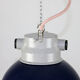 Dark purple industrial hanging light from TEP