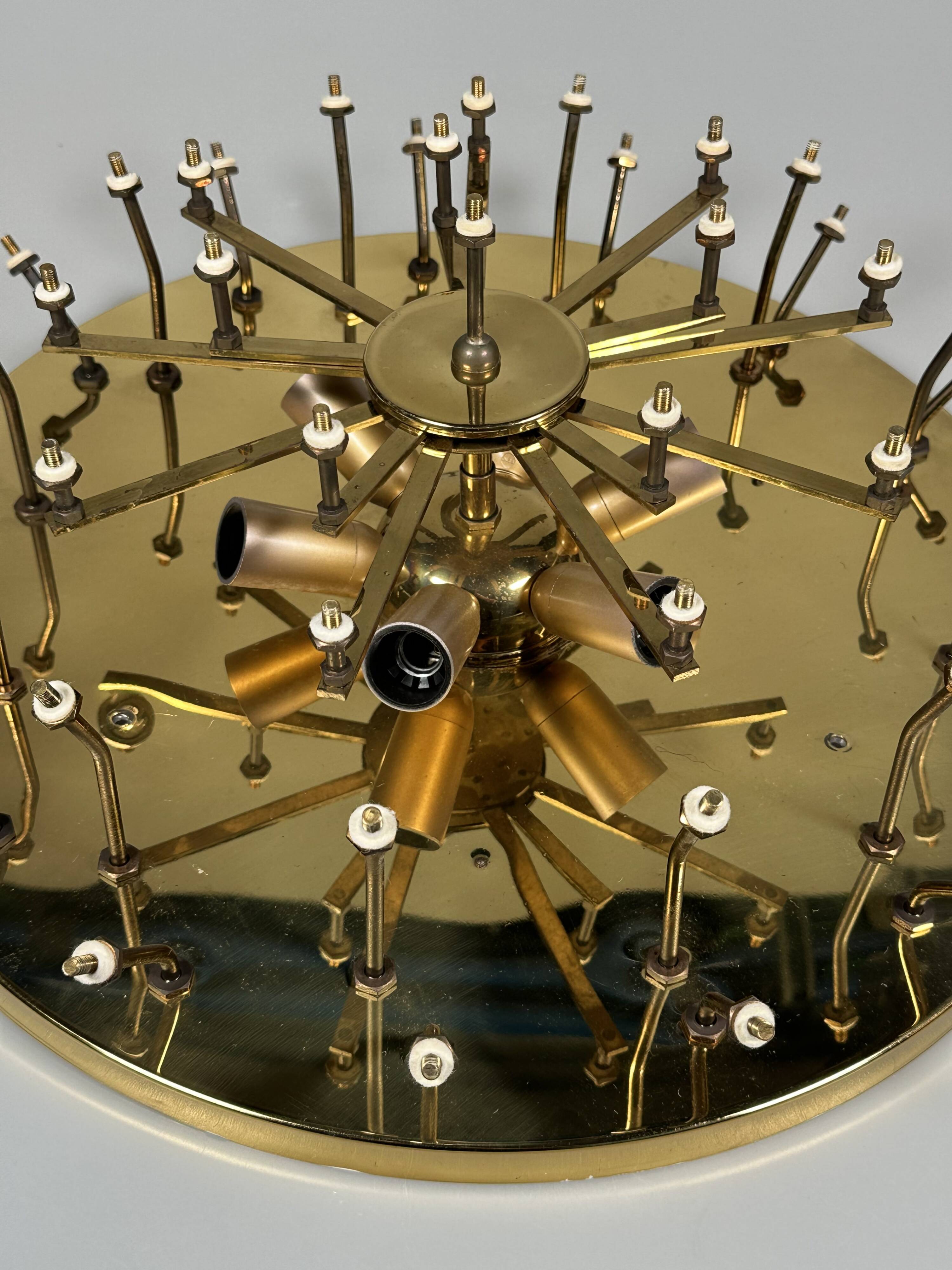 1960s/70s Ceiling Lamp Ernst Palme made of brass and glass, Germany
