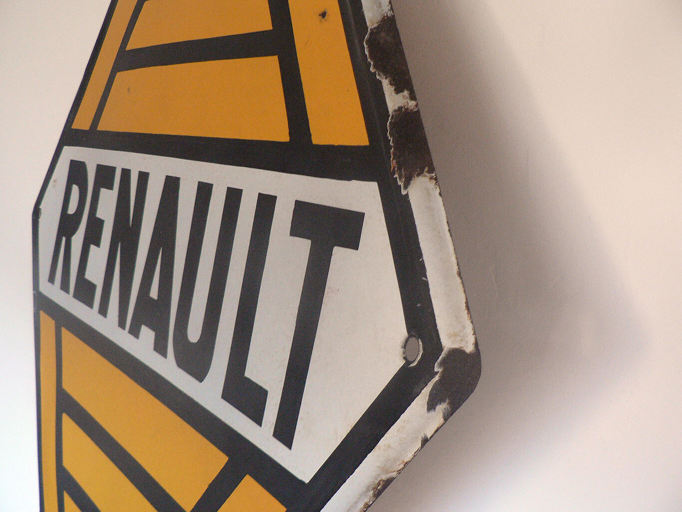 Plaque émaillée losange double face Renault Selency